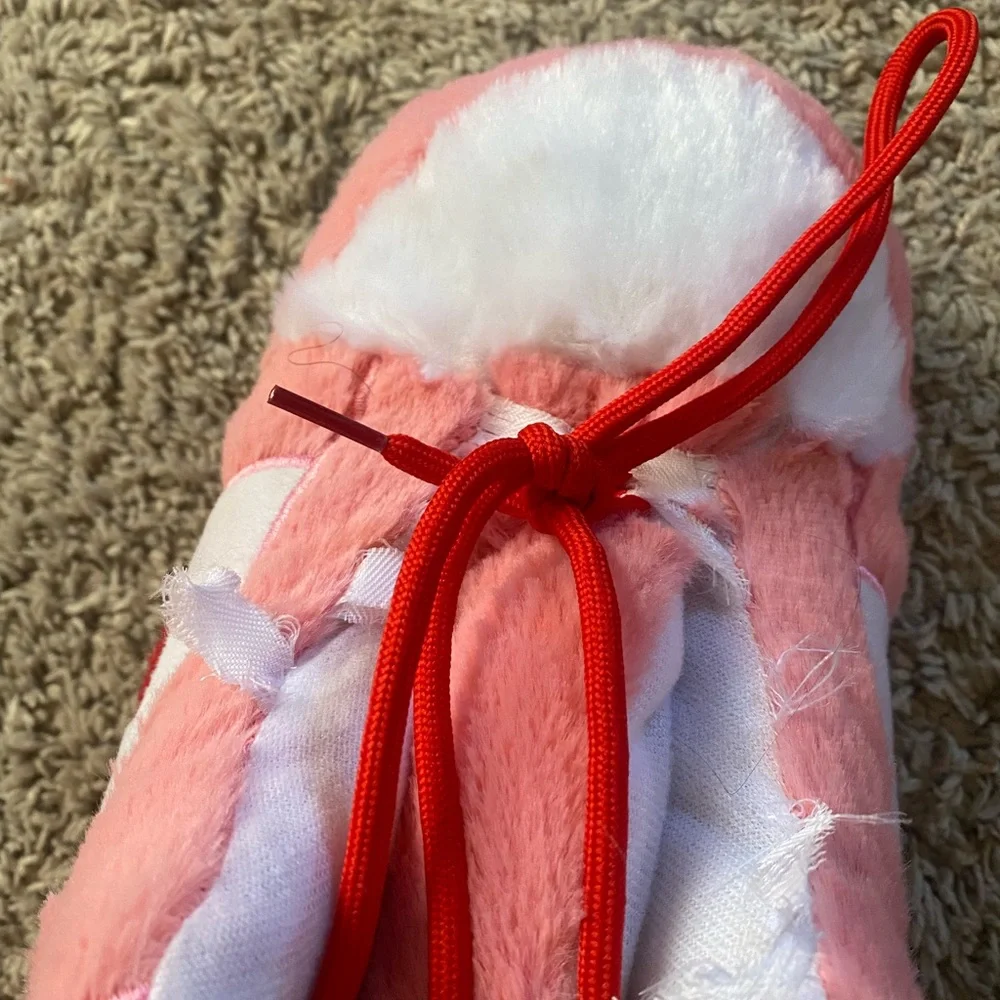 NIKE Pink and Red Plush Slippers